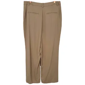 NWT Loft Womens Pleated Wide Leg High Rise Trousers Pants Khaki Size 14 Preppy thumbnail 2