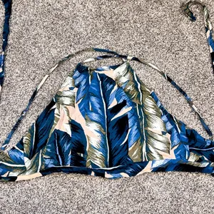 Lulus Back to Your Roots Teal Blue Leaf Print Two-Piece Maxi Dress Top thumbnail 9