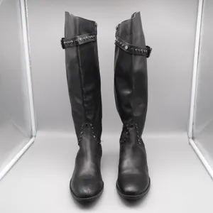 Sam Edelman Paxton Knee High Studded Moto Boots 9M-WC Black Leather Wide Calf thumbnail 2