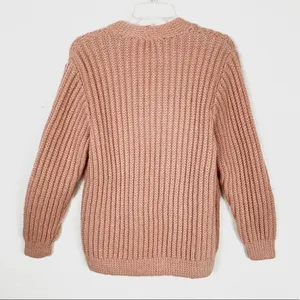 Vintage Light Orange Knit Button Up Cardigan Sweater thumbnail 4