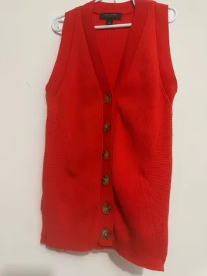Ann Taylor Petite Red Knit Sweater Vest  thumbnail 3