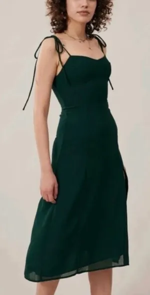 Rihoas wedding party evening dress Dark Green Tie-Shoulder chiffon S NWOT thumbnail 1