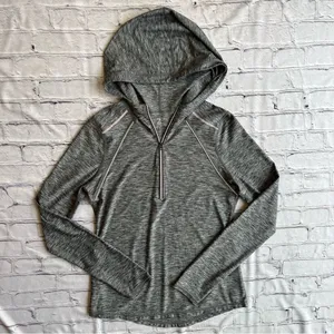 Z By Zella Hoodie Shirt Womens Medium Gray Reflective Running Outdoor 1/4 Zip thumbnail 1