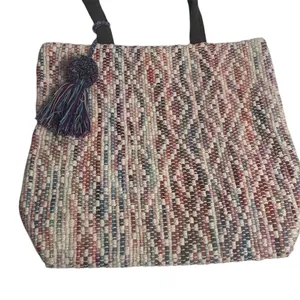 Ruggine Women's Multicolor Woven Fringe‎ Tote Bag Boho-Chic thumbnail 3