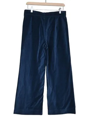 FRYE Womens 27 Camber Wide Leg Crop Velvet Pant in Midnight Blue thumbnail 3