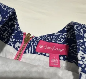 Lilly Pulitzer For Target Blue Fish Patterned Sheath Dress Sz 6 thumbnail 9
