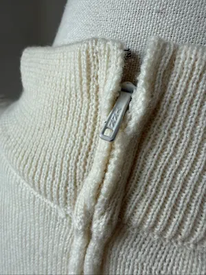 Vintage 80s Ciao Petites 100% Wool Knit Ivory Blouson Dress M thumbnail 7