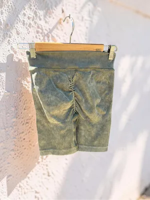 NWT Bo+Tee Seamless Ribbed Biker Shorts - Khaki - Size Small thumbnail 11
