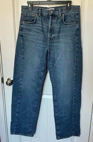 NWOT Madewell Pieced Barrel Leg Jeans W28 Medium Wash thumbnail 1