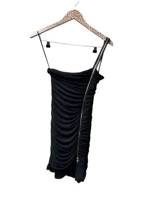 Michael Costello x Revolve Hailey Zipper Sleeveless Mini Dress Black Small thumbnail 3