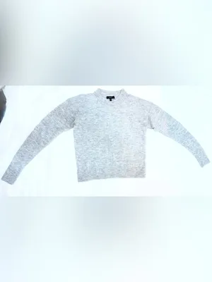 Quince Baby Alpaca Wool Diamond Stitch Crew Sweater – Light Grey – M thumbnail 4
