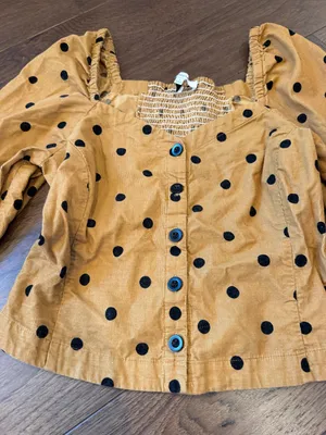 Madewell Corduroy Sweetheart Smocked-Back Top in Dot Size 4 - C70-003 thumbnail 4