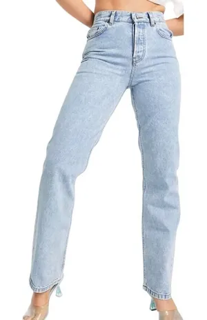 ASOS Deisgn 90s Straight Leg Jeans in Light Blue, Size 24X34​​​​​​ thumbnail 1