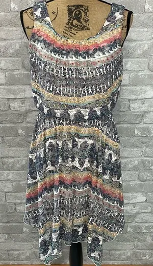 AUW Lace Overlay Handkerchief hem Dress thumbnail 1