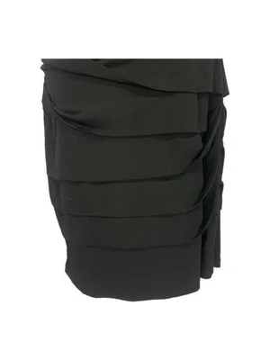 City Triangel Black One-Shoulder Beaded Cocktail Dress With Draped Layered Skirt thumbnail 3
