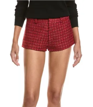 Amanda Uprichard Caresse Red Tweed Shorts thumbnail 1