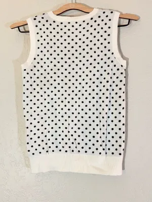 Ralph Lauren Polka-Dot Preppy Cotton-Modal Sweater Vest Size XS thumbnail 3