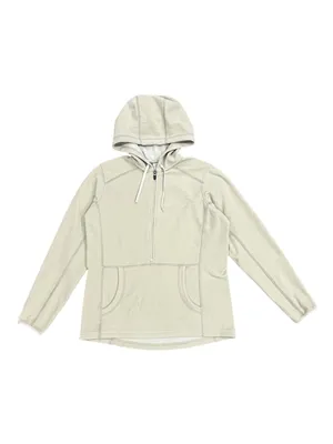 Duluth Trading Co Beige Brushed Waffle 1/2 Zip Hooded Pullover Size Small thumbnail 8