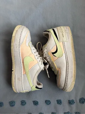 Nike Air Force Sneakers in Peach, Light Green & Off-White thumbnail 4