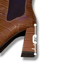 Circus by Sam Edelman Polly‎ Boots Womens 7.5 Brown Croc Embossed Square Block thumbnail 12
