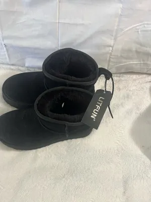 Women’s Black Suede Fleece Lined Boots Size 7 thumbnail 3