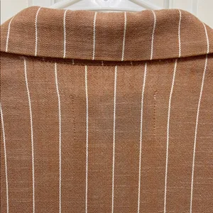 Stradivarius Brown and White Striped One Button Closure Casual Blazer - Sz Small thumbnail 13