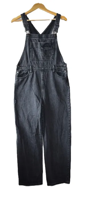 Universal Thread Denim Overalls Womens 6 Black Excellent Straight Leg Utility thumbnail 1