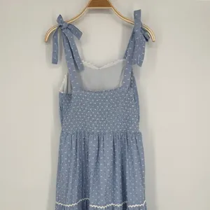 Shabby Chic Maxi Dress‎ Size 12 Blue White Striped Eyelet Lace NWT Cottagecore thumbnail 9