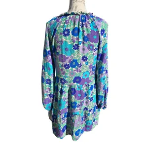 Show Me Your Mumu Floral Print Tiered Mini‎ Dress Long Sleeve Boho Size Small thumbnail 7