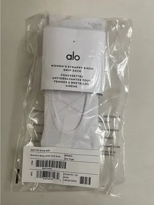 ALO Yoga NWT Strappy Siren Grip Socks White Size S M thumbnail 4