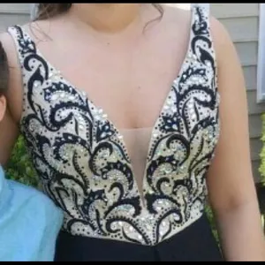 Jovani Black Plunging Embellished Prom Dress thumbnail 2