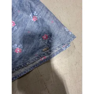 Hollister Blue Floral Strapless Chambray Mini Dress Smocked Back Sundress thumbnail 4