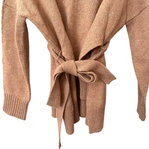 FRENCH CONNECTION Reba High Neck Belted Sweater Brown‎ X-Small thumbnail 3