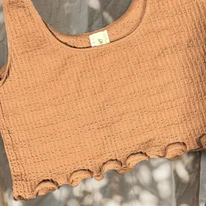 LA Hearts Taupe Ribbed Crop Top thumbnail 3