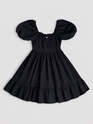 Hesperus Black Puff Sleeve Open Back Mini Dress Size S thumbnail 3
