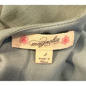 Magnolia Boutique Small Dress‎ Sage Green Embroidered Tiered Babydoll Boho Chic thumbnail 4