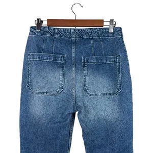 Reformation Jeans Size 29 Inari Blue High Rise Patch Pocket Button Fly Straight thumbnail 5