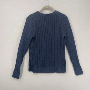 LL Bean Cable Knit Sweater Womens *XS/Small Blue Crewneck Fall Winter Preppy thumbnail 7
