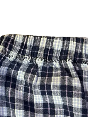Handmade Navy Plaid Pants Women's XS/Petite Small? Elastic Waist Hand Pockets Us thumbnail 6