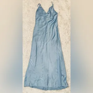 NEW rag & bone Risse Satin Midi Slip dress fully Lined Dusty Blue sz 4 thumbnail 3