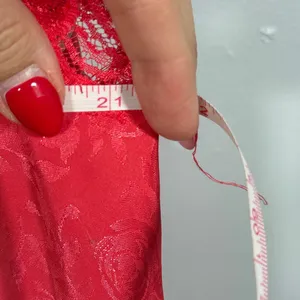 Victoria’s Secret Y2K Red Pink Lace Trim Slip Dress Size L Valentine’s Day thumbnail 7