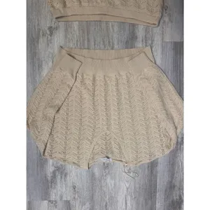 Casa Cabana Tan Beige Fisherman Chevron Knit Sweater and‎ Midi Skirt Set XL thumbnail 2