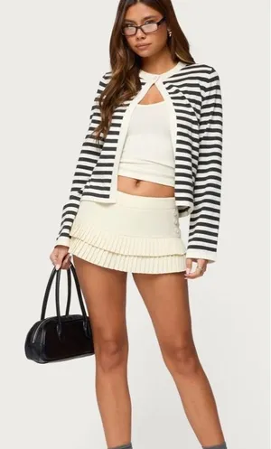 Edikted Double Pleated Mini Skort thumbnail 1
