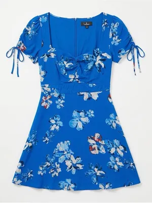 Lulus Women’s Bloomin' Love Blue Floral Pattern Skater Dress Size M thumbnail 5