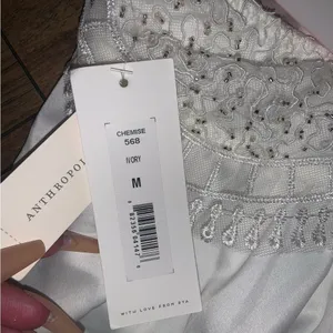Rya Primrose beaded Chemise Nwt M slip satin anthro wedding sexy lingerie $150 thumbnail 11
