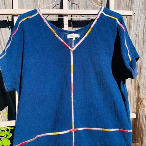 Madewell Isadora Embroidery Easy Dress M Blue thumbnail 4