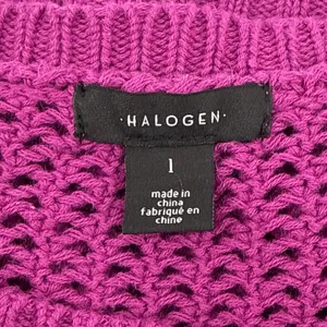Halogen Open Stitch Cotton Crop Sweater Vest Size Large Magenta Crew Neck‎ thumbnail 7