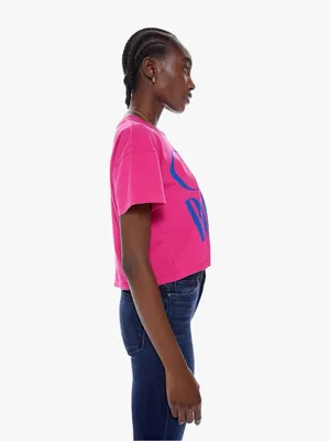 MOTHER Denim On the Rocks Grab Back Crop Tee Pink XS thumbnail 3