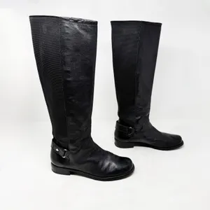 [Stuart Weitzman] Black Leather Accummulate Tall Knee High Riding Boots Size 7.5 thumbnail 3