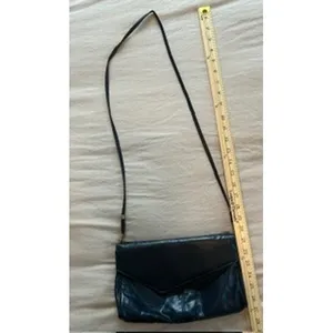 Vintage Navy Blue Envelope Crossbody Bag Faux Leather Asymmetric Flap Purse thumbnail 2